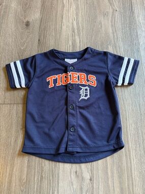 Genuine Merchandise Navy and Orange Tigers Kids Button-Up Jersey